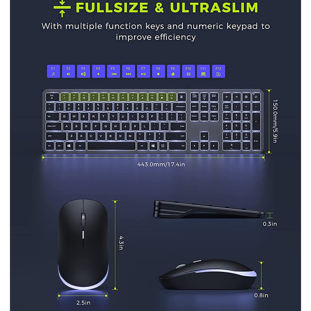Wireless Keyboard and Mouse Combo
