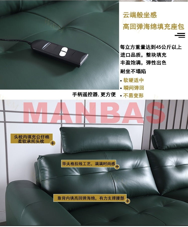 Italian Leather Electric Reclining Sofa Set