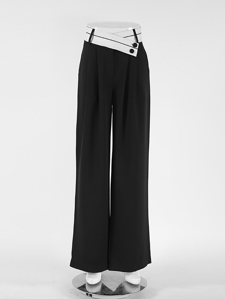 Patchwork Wide Leg Pants