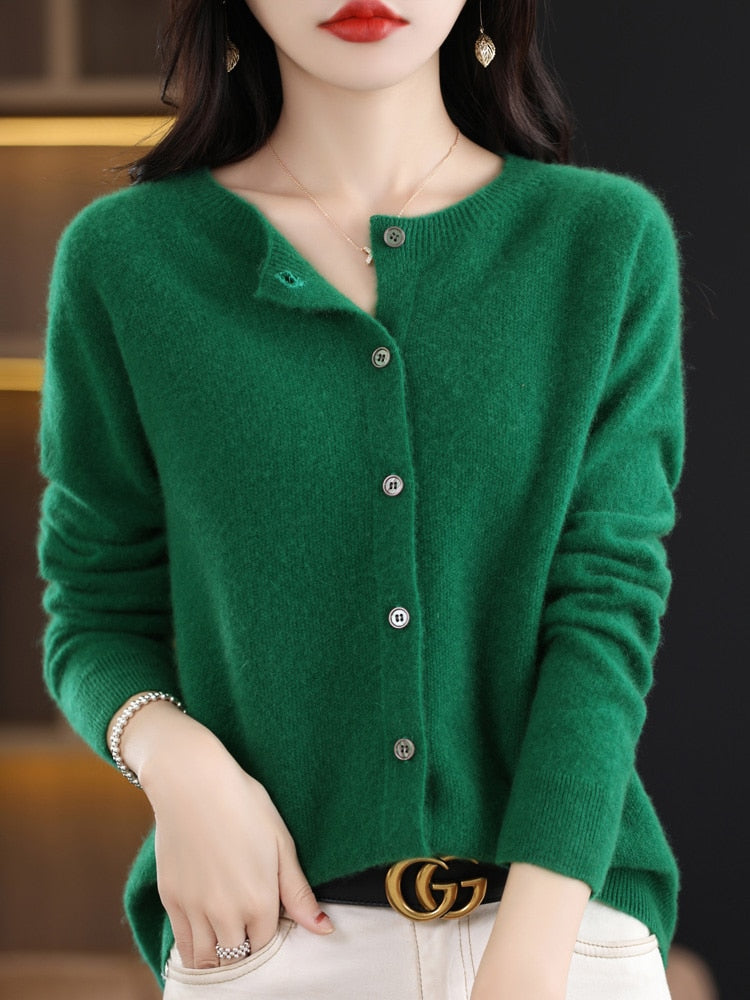 Autumn Button-up Merino Sweater