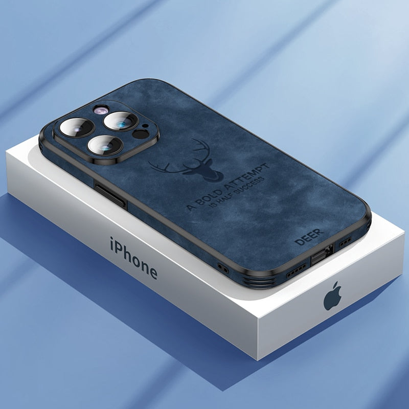 Luxury Sheepskin Leather Phone Case for iPhone
