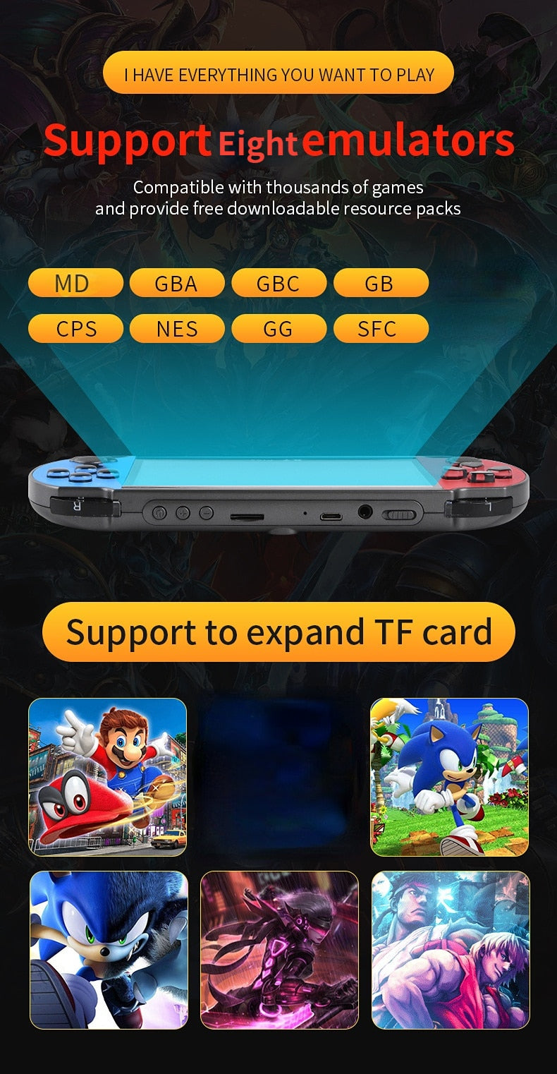 X7Plus Handheld Game Console with 5.1 inch Screen