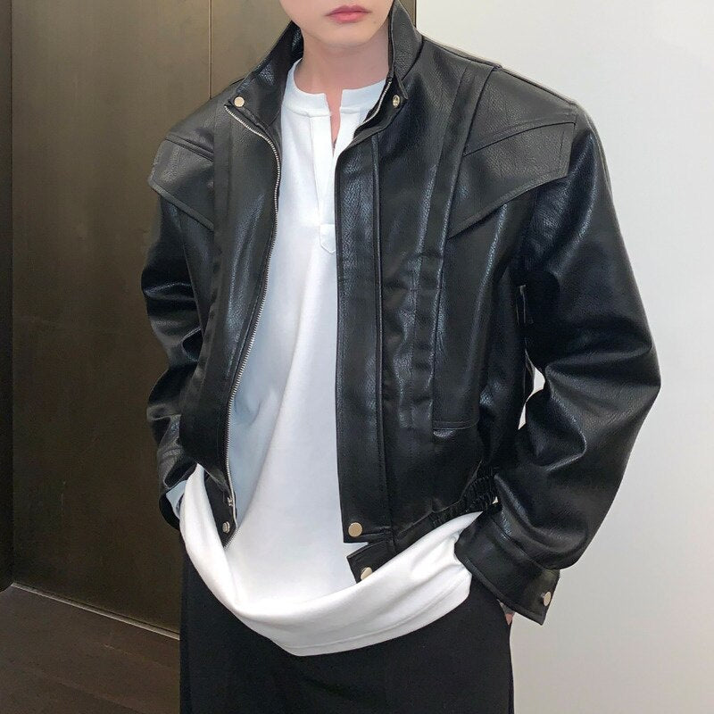 Faux Leather Thriller Jacket