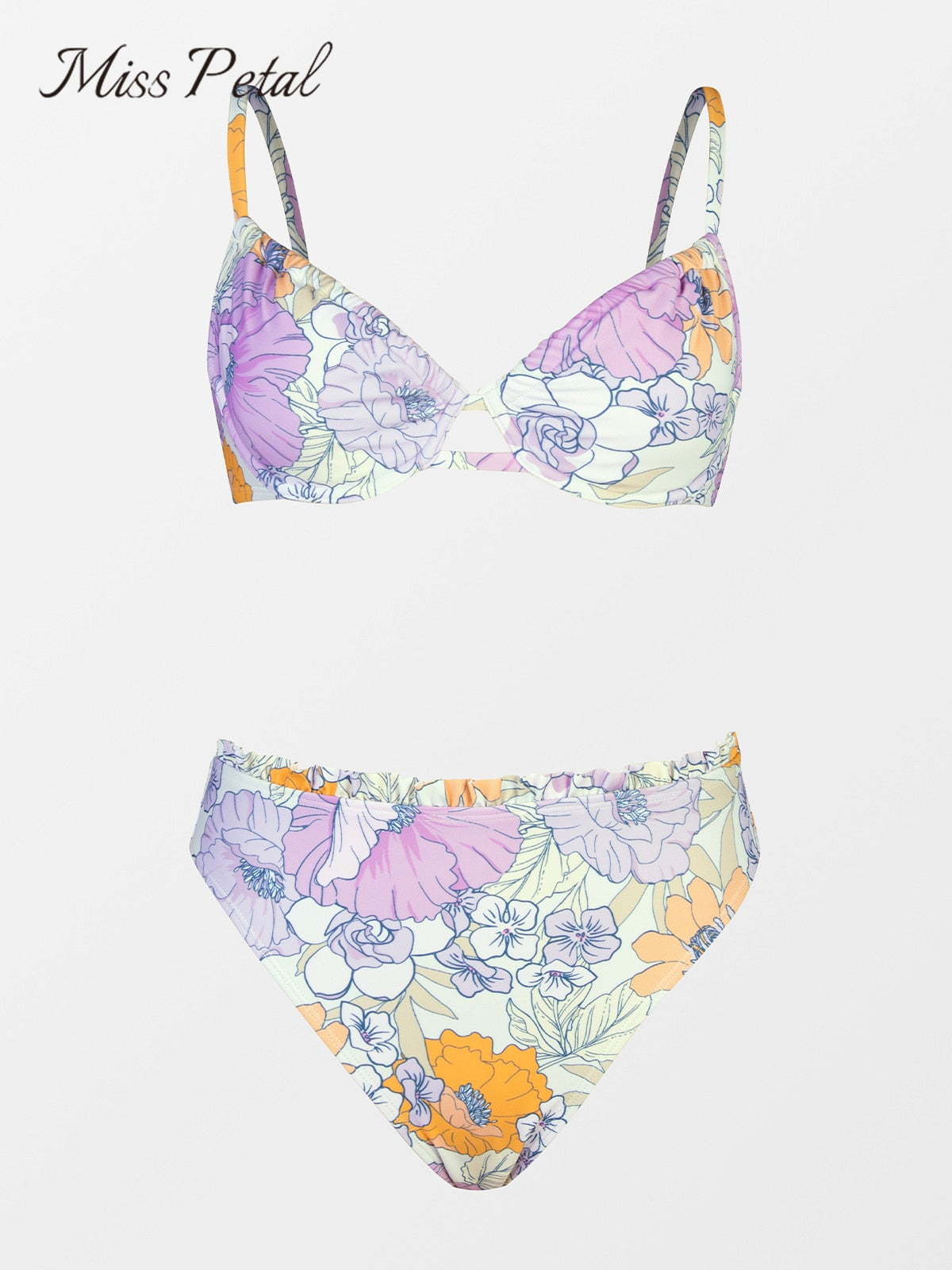Tropical Print Bikini Set