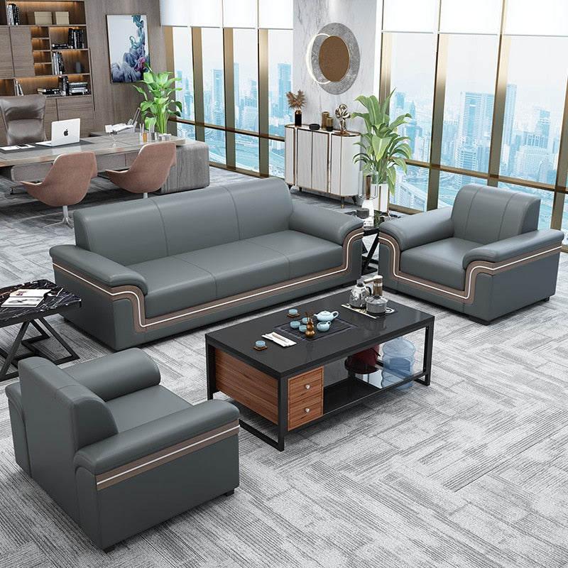 Simple Leather Reception Sofa