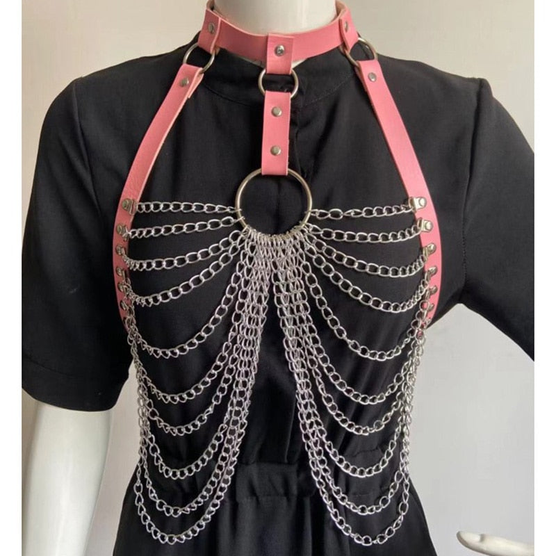Gothic Leather Body Chains