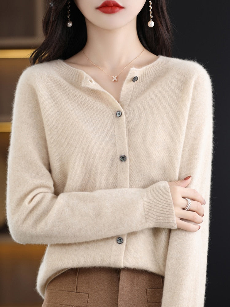 Autumn Button-up Merino Sweater