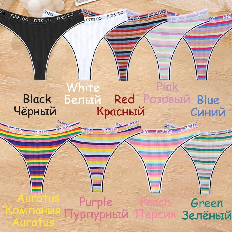 4 PieceCotton Stripe Panties