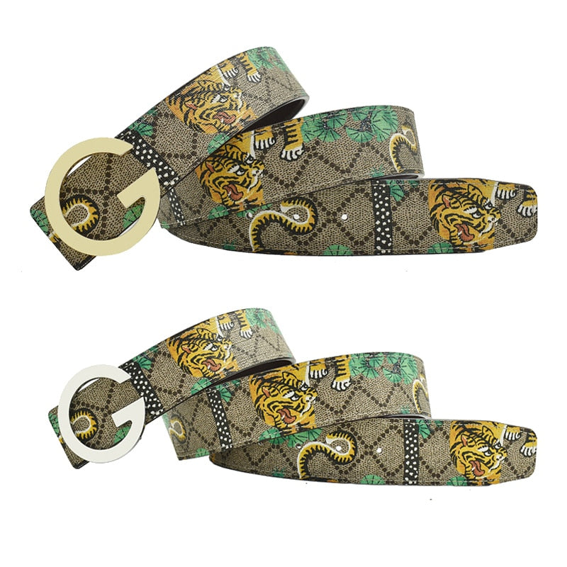 Green Tiger Leather Belt