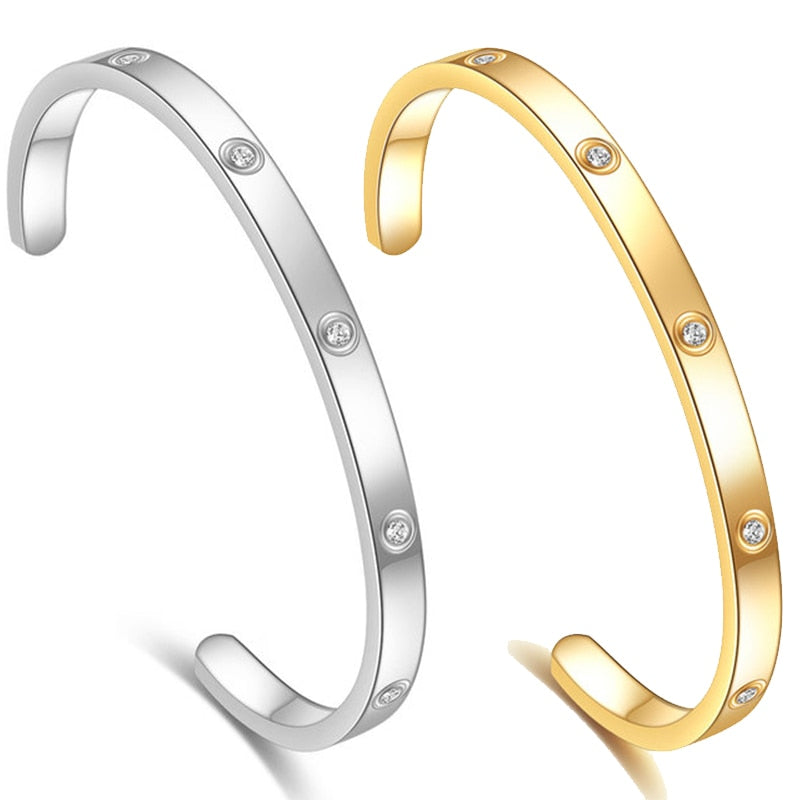 VQYSKO 4mm Stainless Steel Bangles