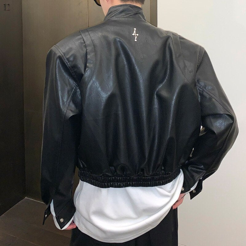 Faux Leather Thriller Jacket