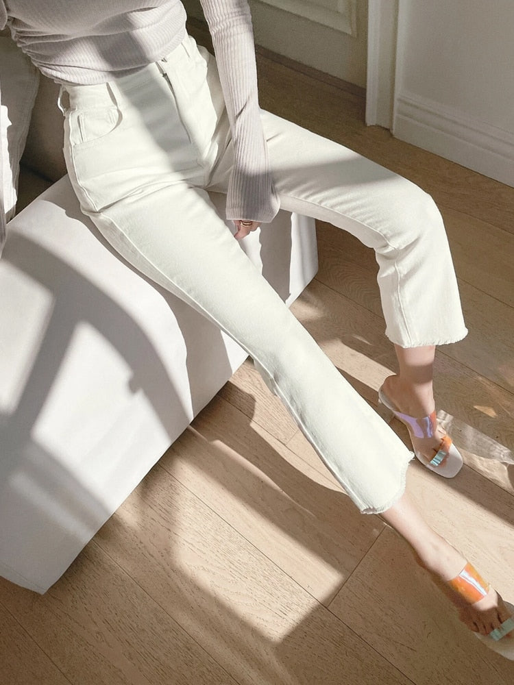 Solid White Jeans