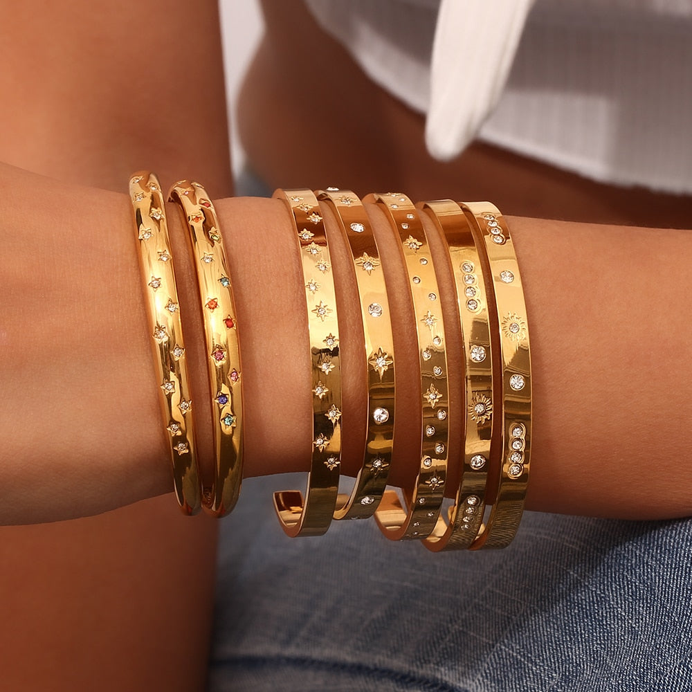 18K Gold Plated Waterproof Bangles