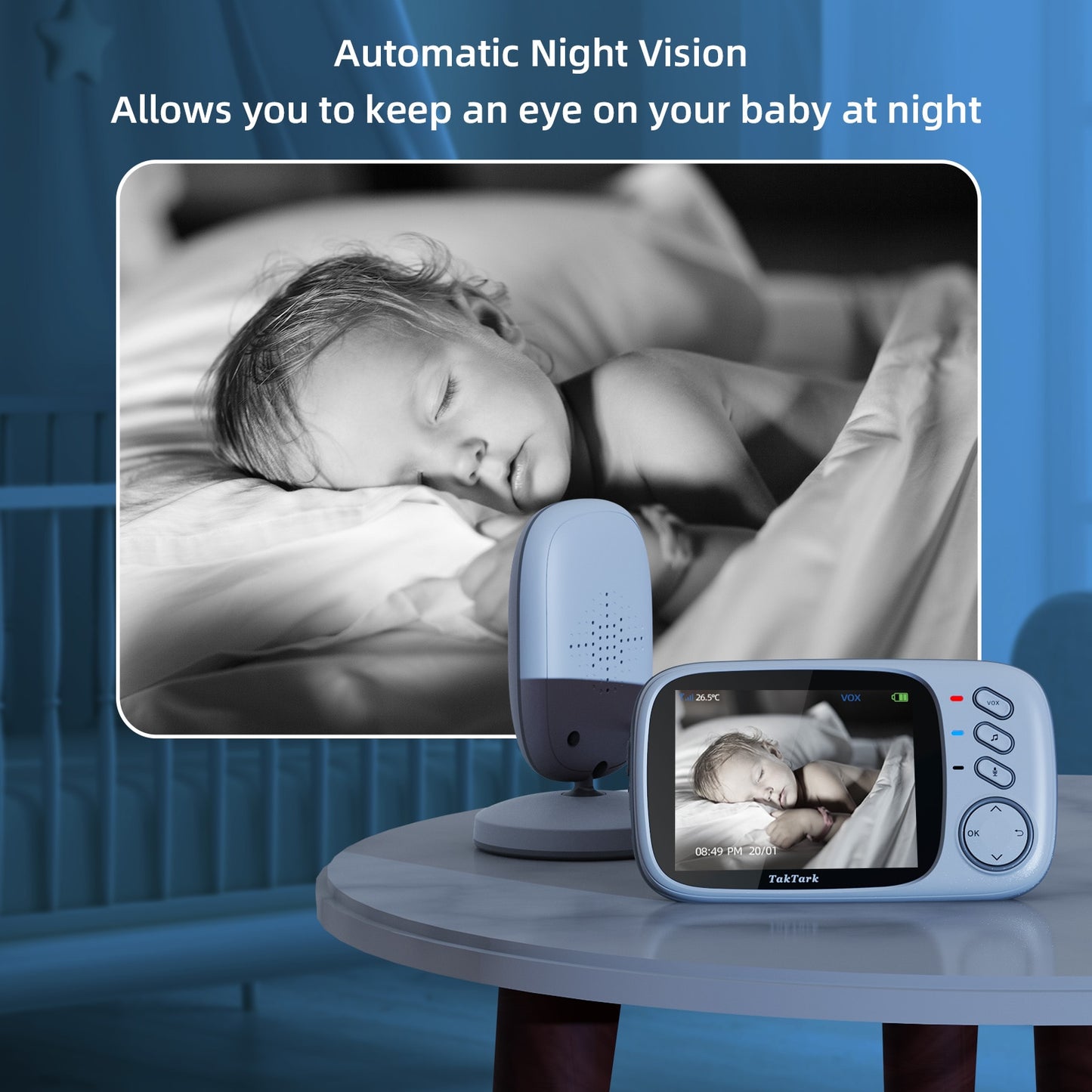 TakTark 3.2 inch Wireless Baby Monitor