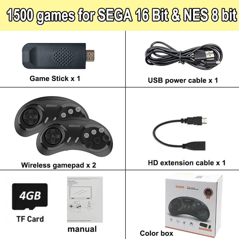 SF900 Retro 1500 Game Stick w/ Controllers