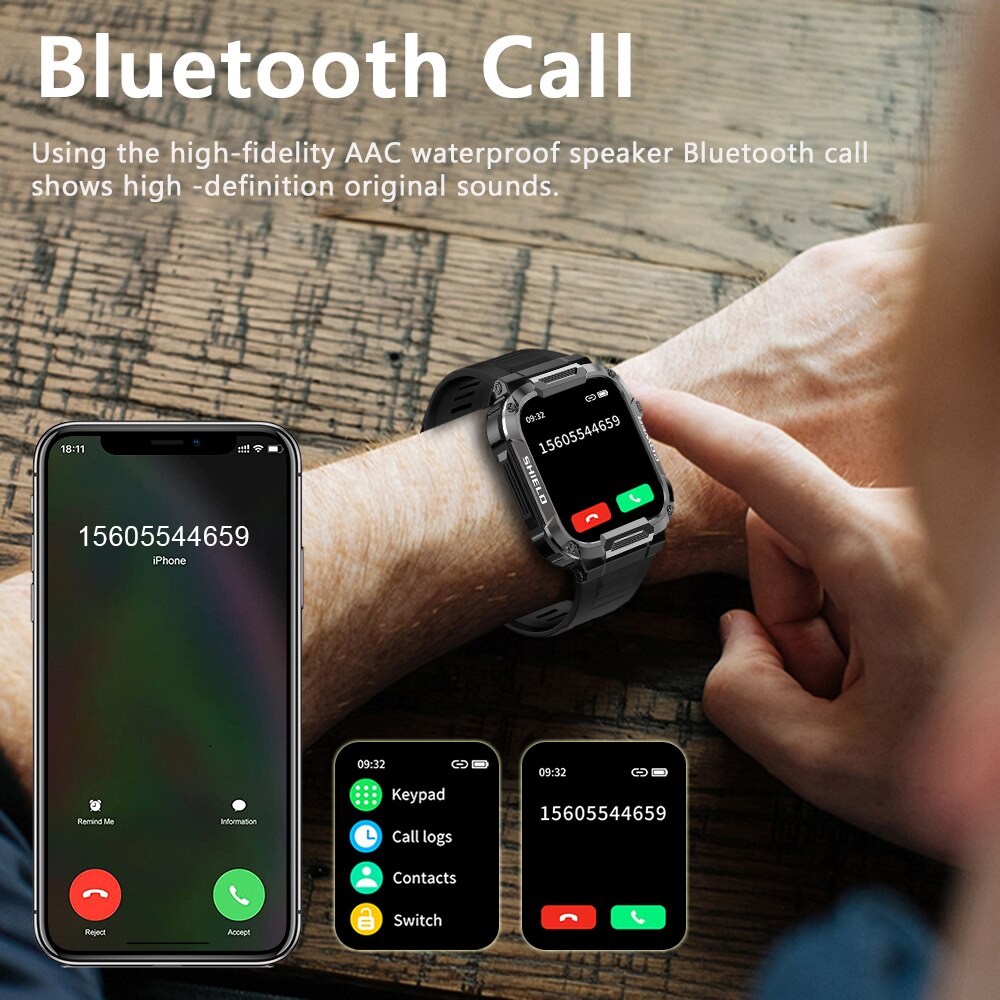 1.85 Outdoor Military Smart Watch
