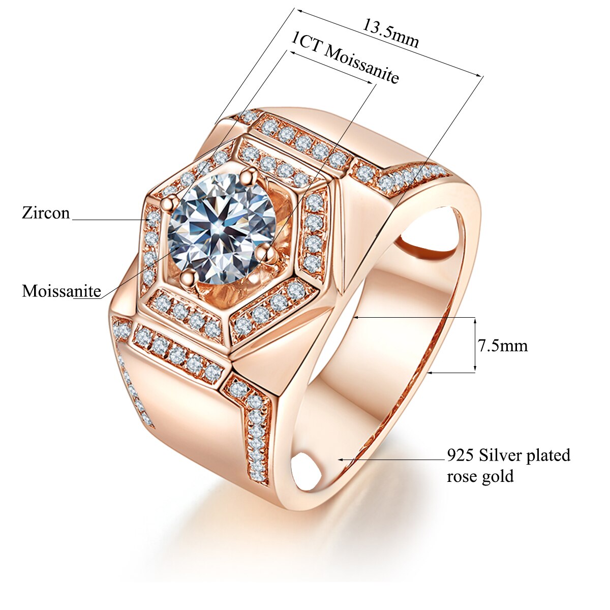 Round Cut Moissanite Diamond Ring