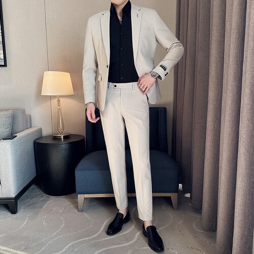 Textured Casual Two-Piece Suit