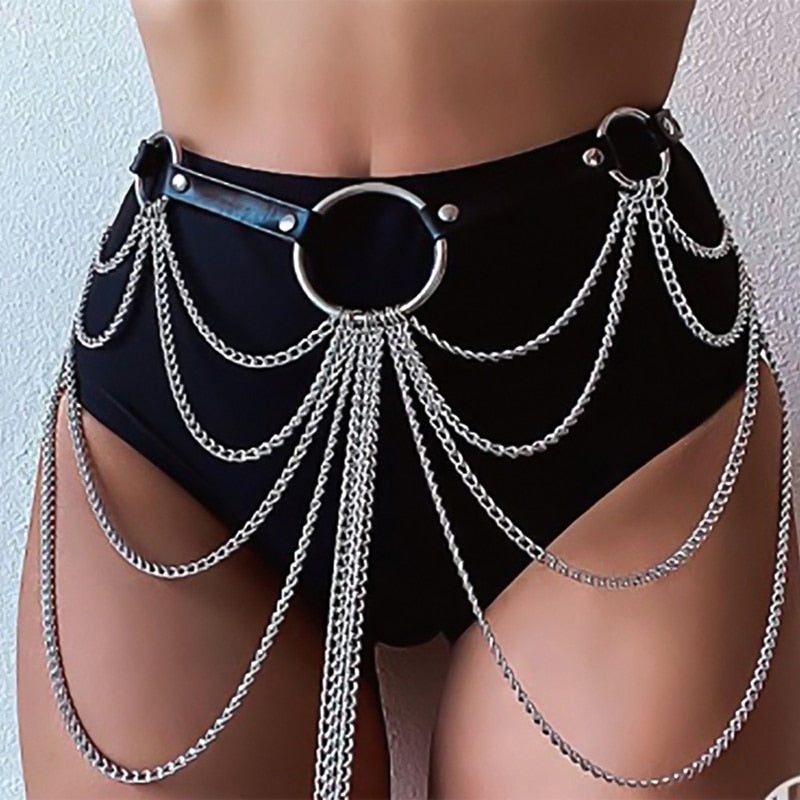Gothic Leather Body Chains