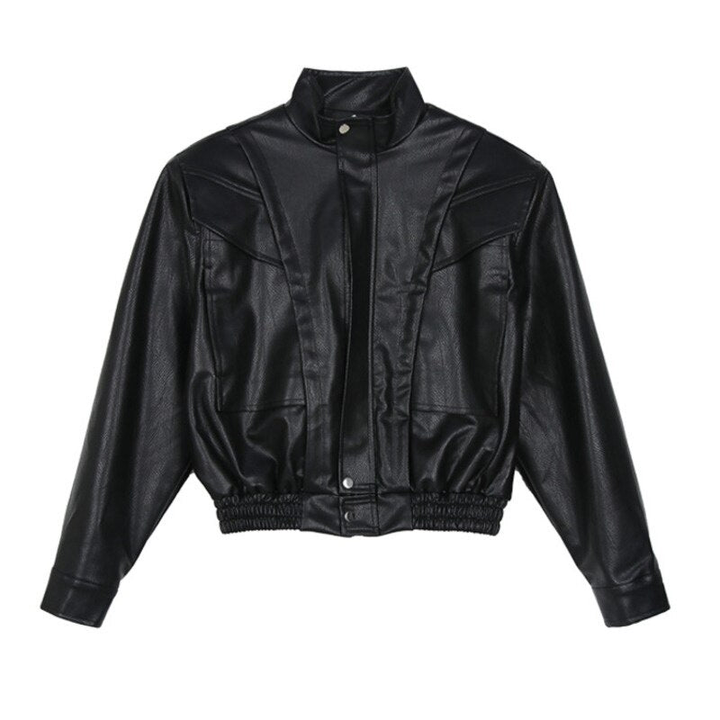 Faux Leather Thriller Jacket