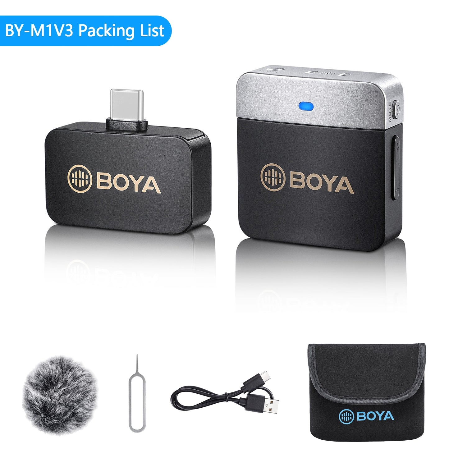 BOYA BY-M1V Lapel Condenser Microphone for iPhone