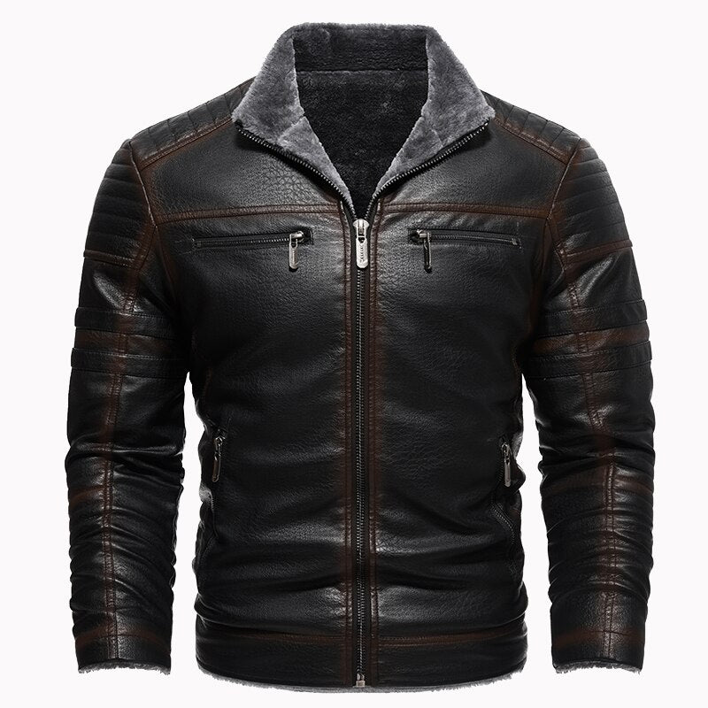 Faux Leather Winter Jacket