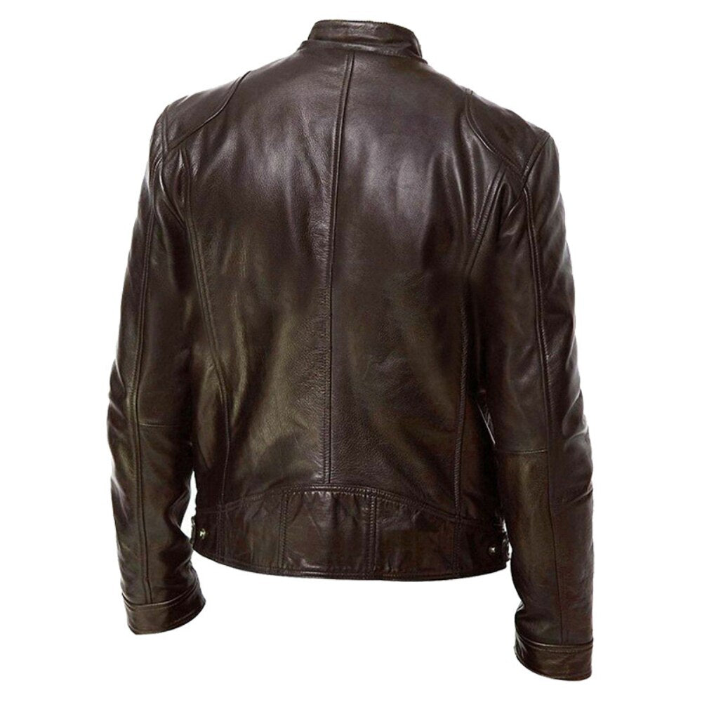 Faux Leather Slim Jacket