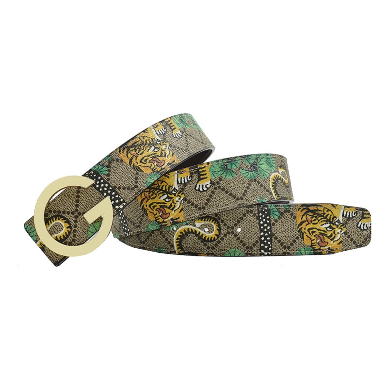 Green Tiger Leather Belt
