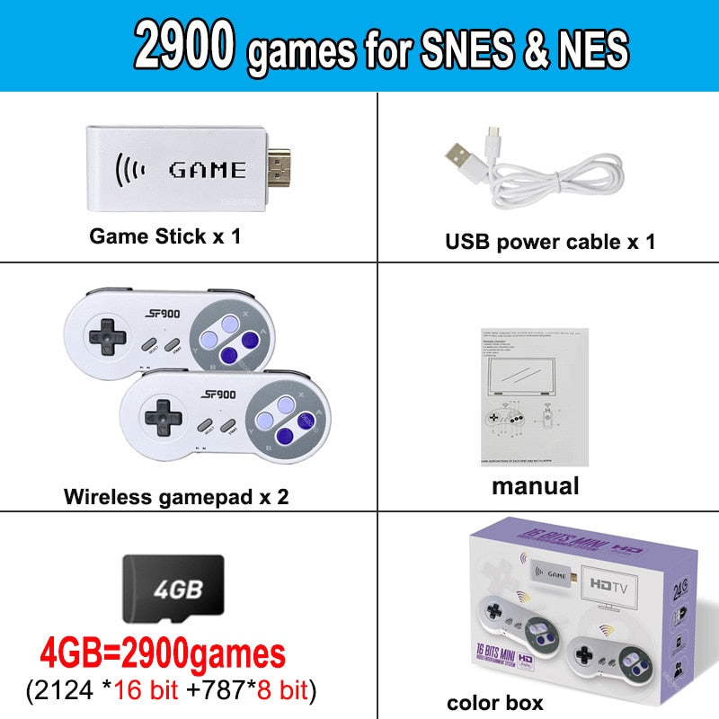 SF900 Retro 1500 Game Stick w/ Controllers