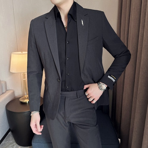 Textured Casual Two-Piece Suit