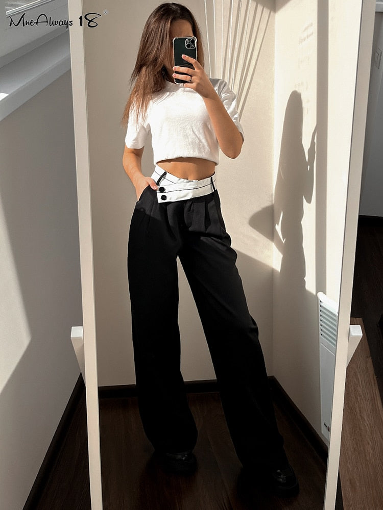 Patchwork Wide Leg Pants