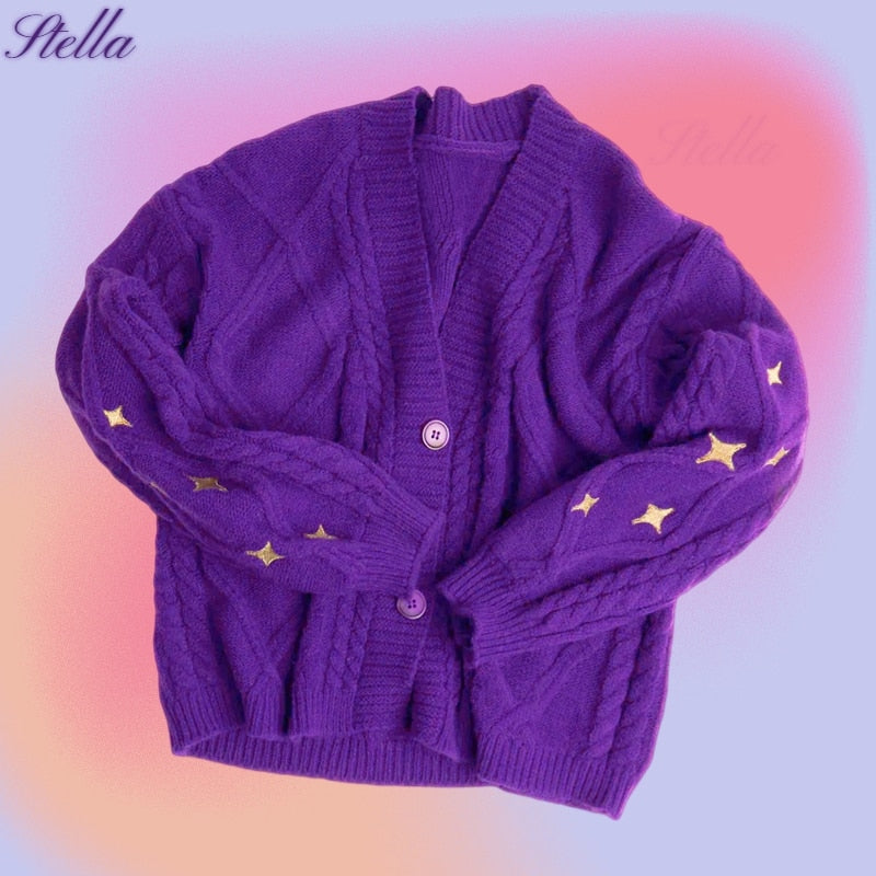 Winter Star Embroidered Cardigan