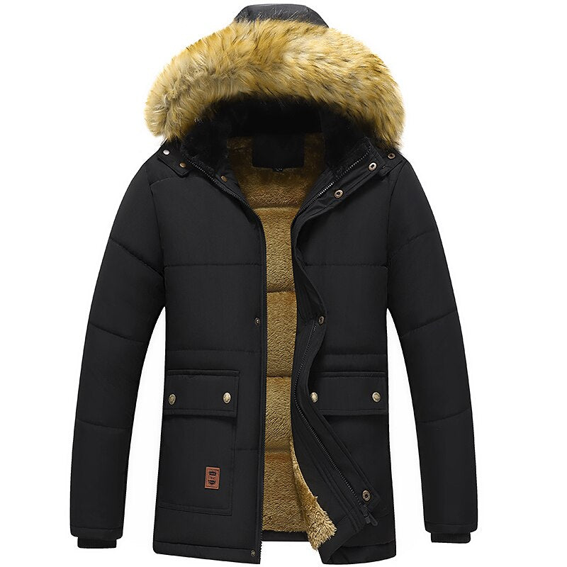 Hooded Black Parka and Vest