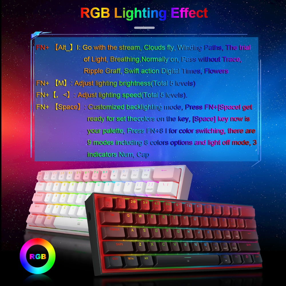 REDRAGON RGB USB Mini Keyboard