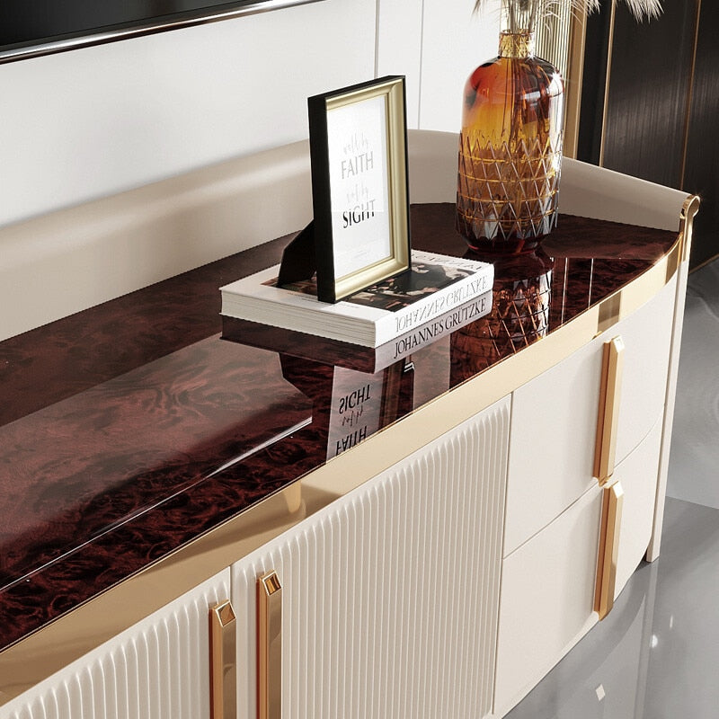 FUNROLUX Luxury Marble TV Cabinet & Coffee Table