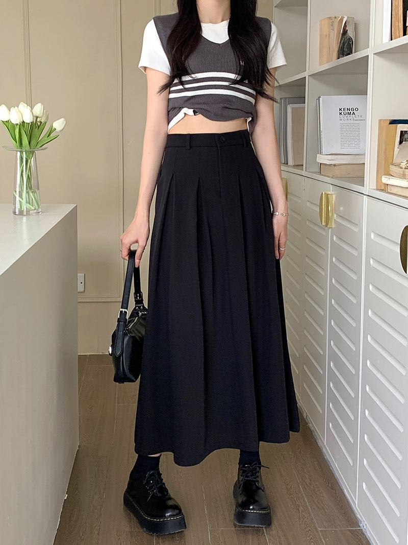 Elegant Long Black Skirt