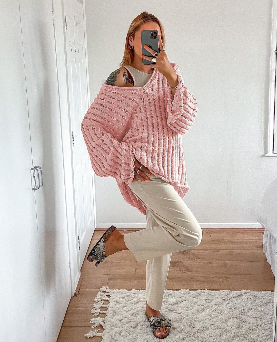 V-Neck Oversized Sweater