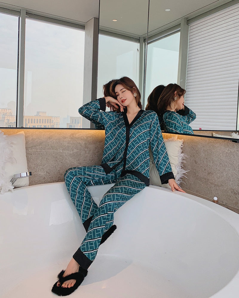 V Neck Luxury Pajamas