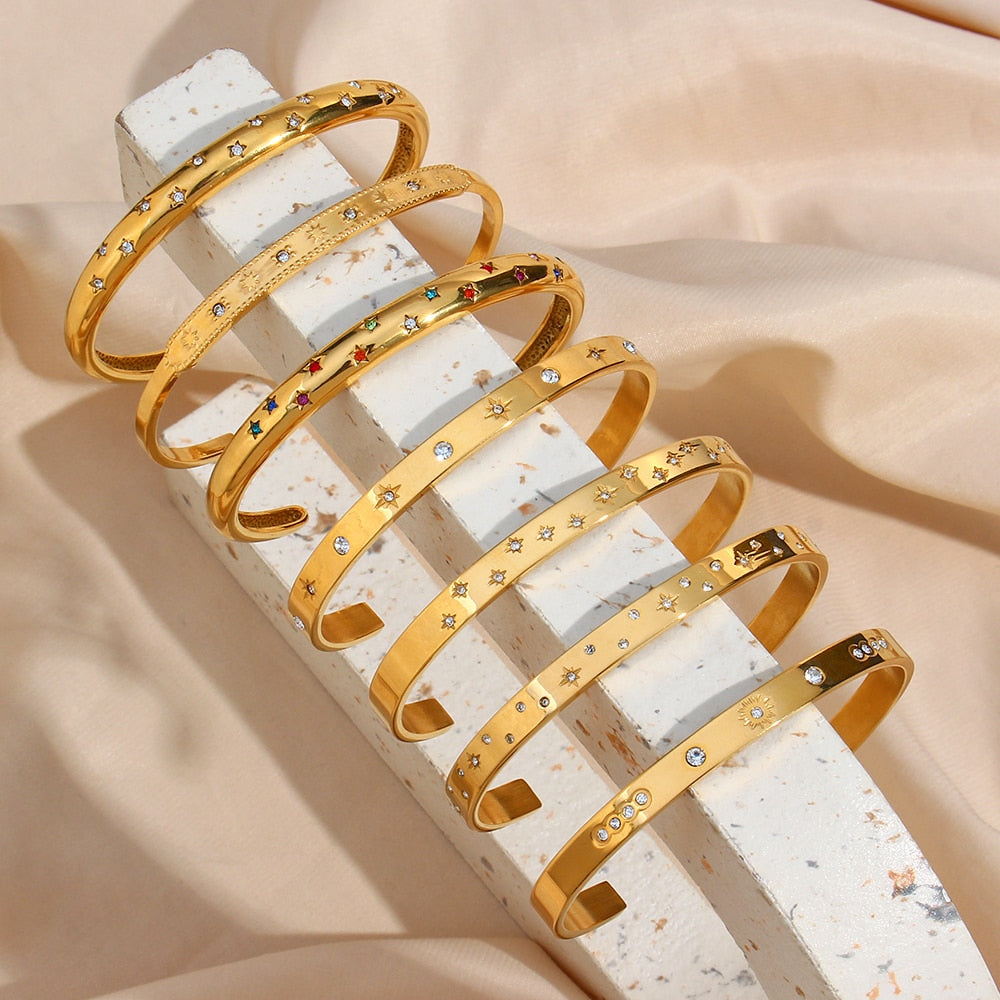 18K Gold Plated Waterproof Bangles