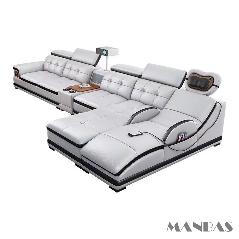 Italian Leather BT Sofa w/ Projector