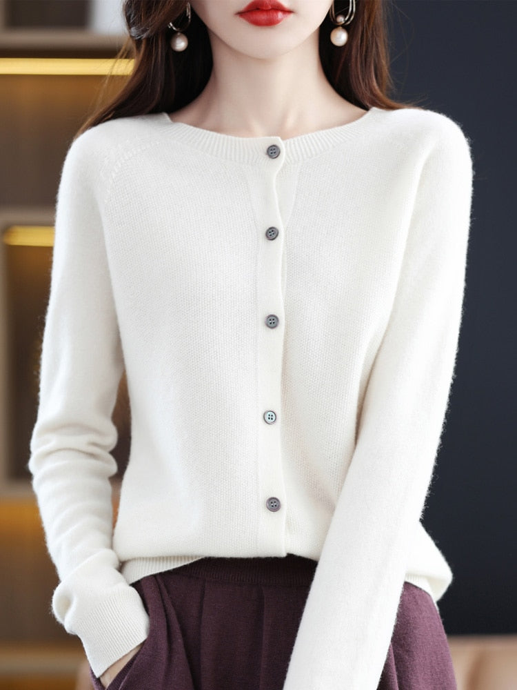 Autumn Button-up Merino Sweater
