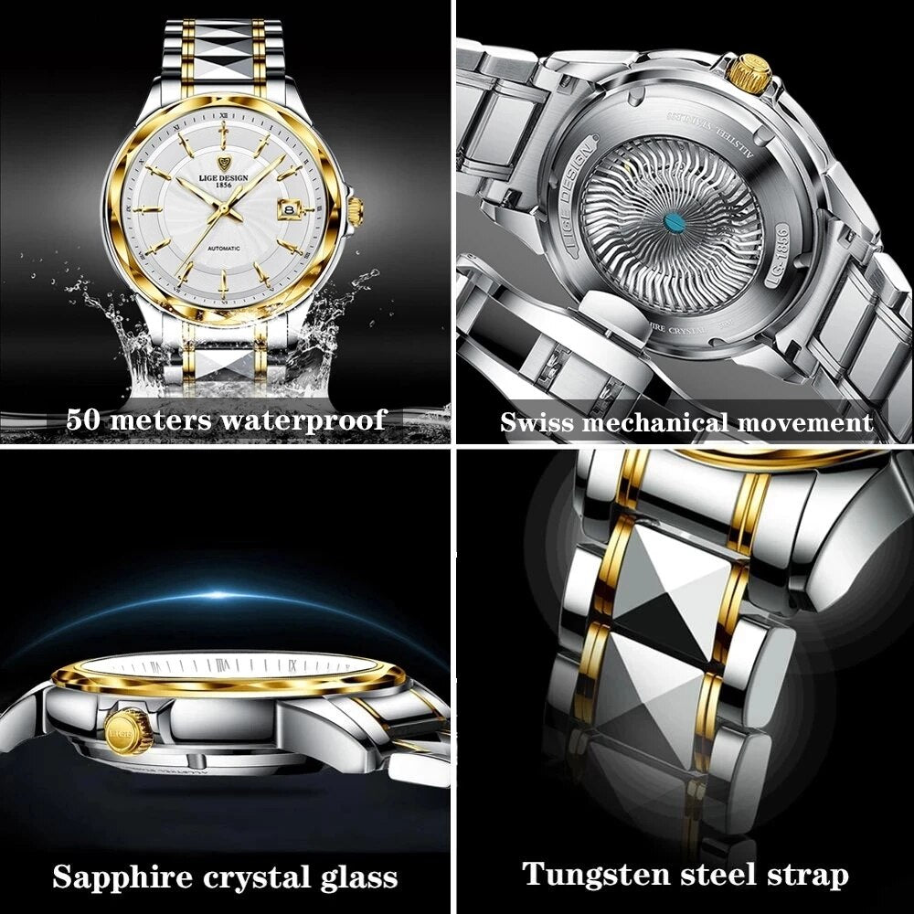 LIGE Sapphire Glass Automatic Watch