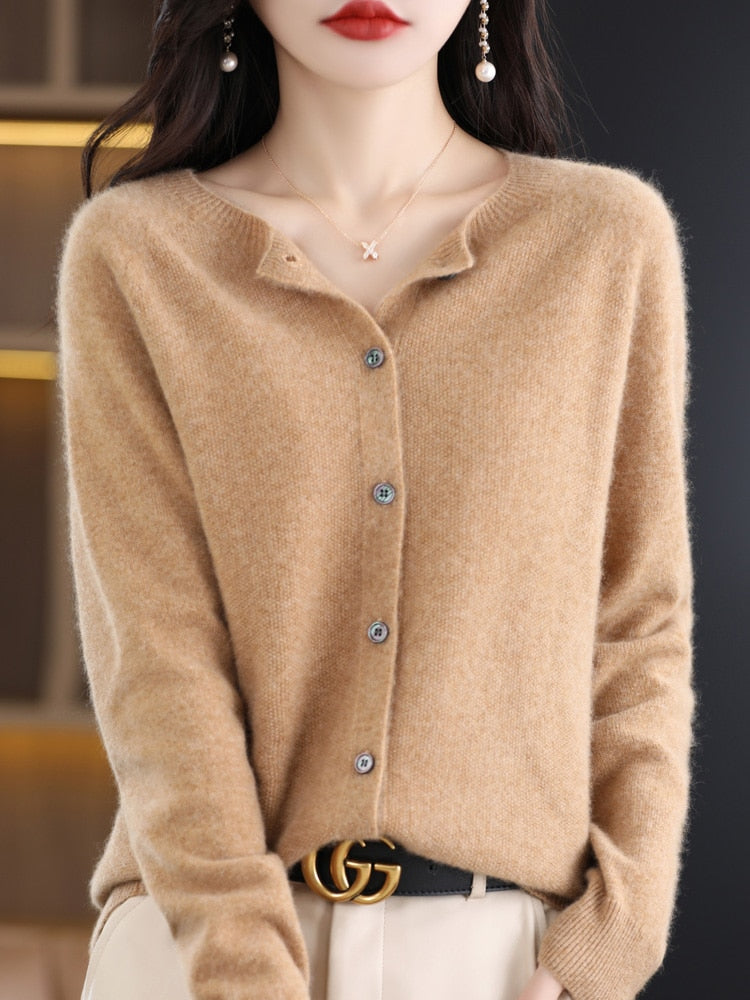 Autumn Button-up Merino Sweater