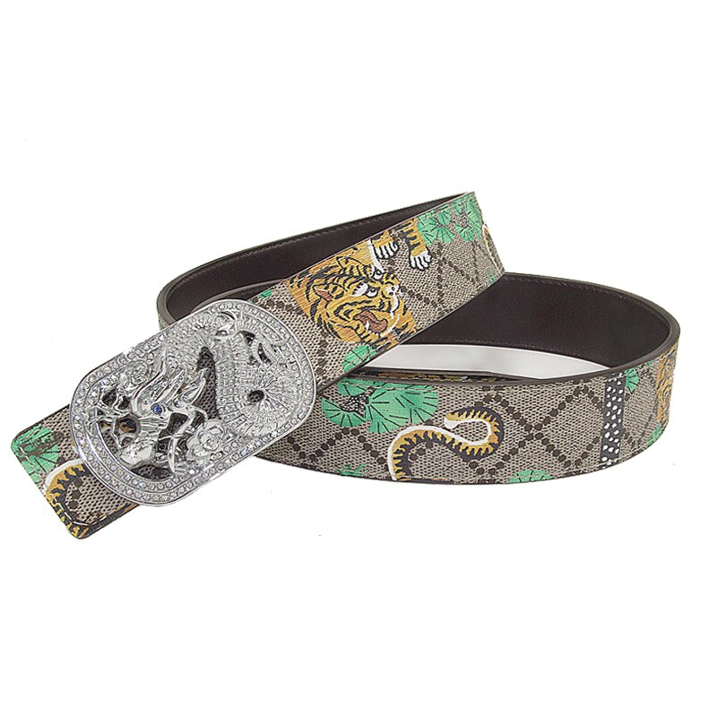 Green Tiger Leather Belt