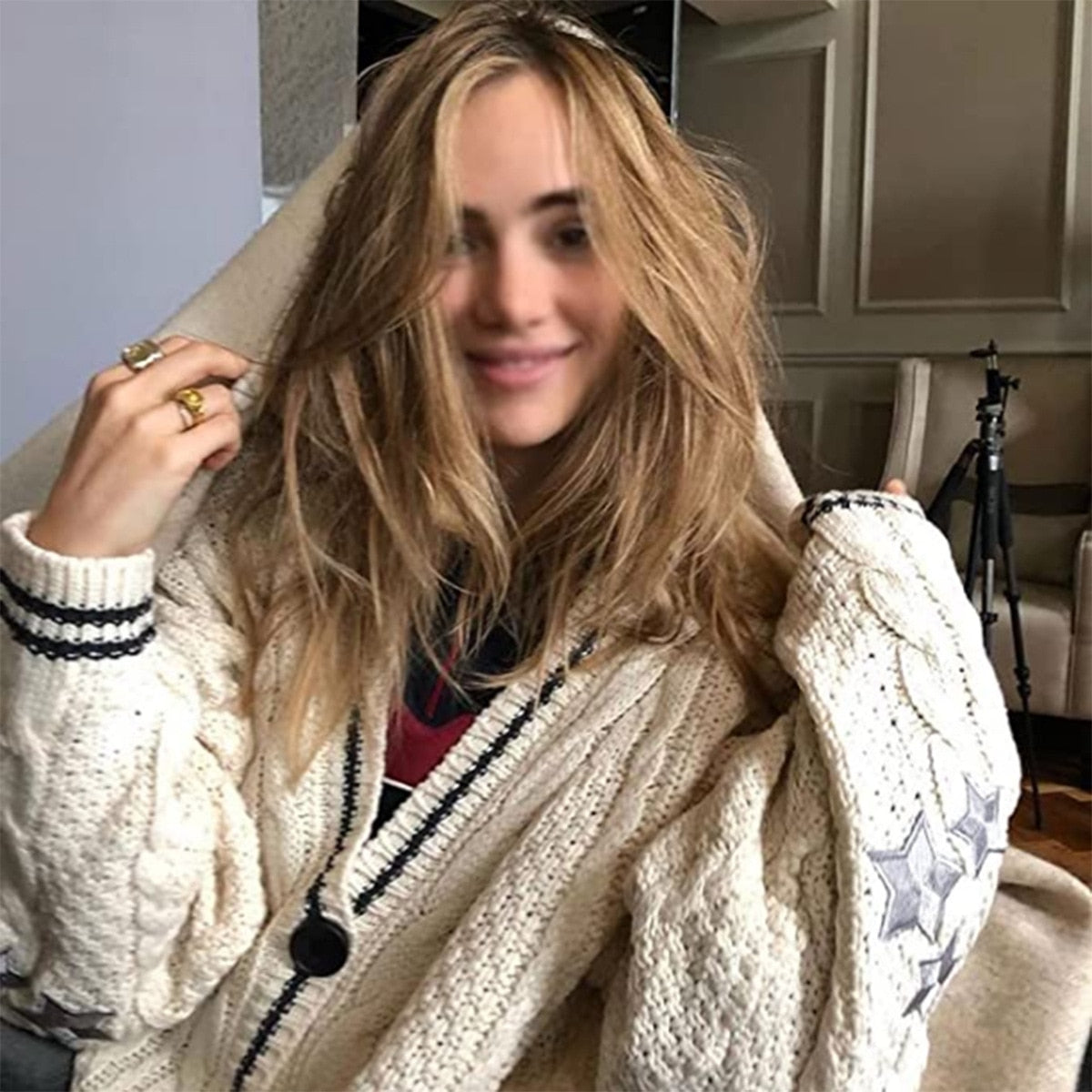 Winter Star Embroidered Cardigan