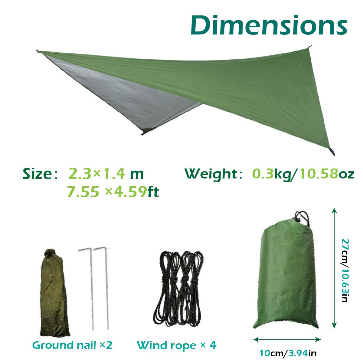 2 Person Hammock with Mosquito Net
