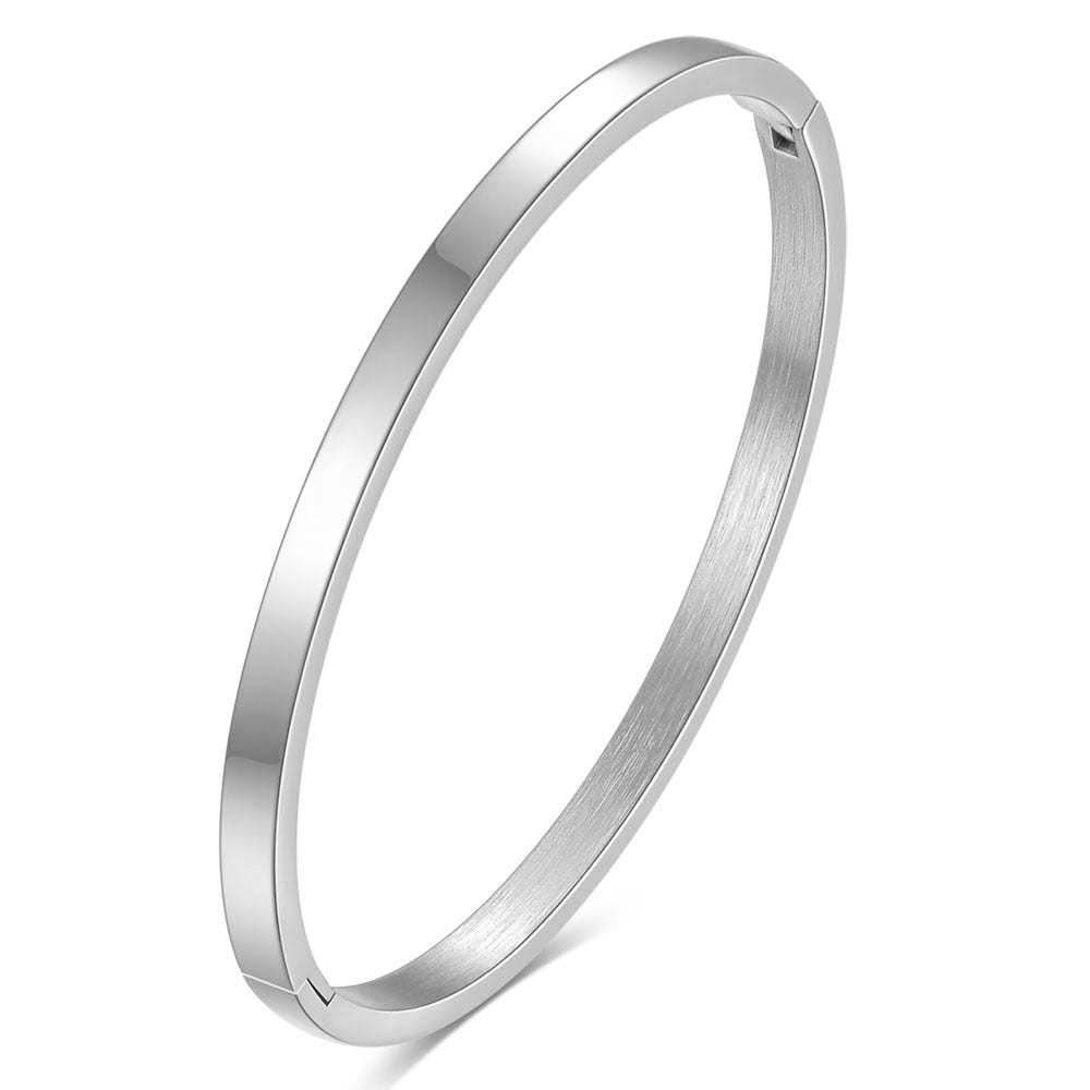 VQYSKO 4mm Stainless Steel Bangles