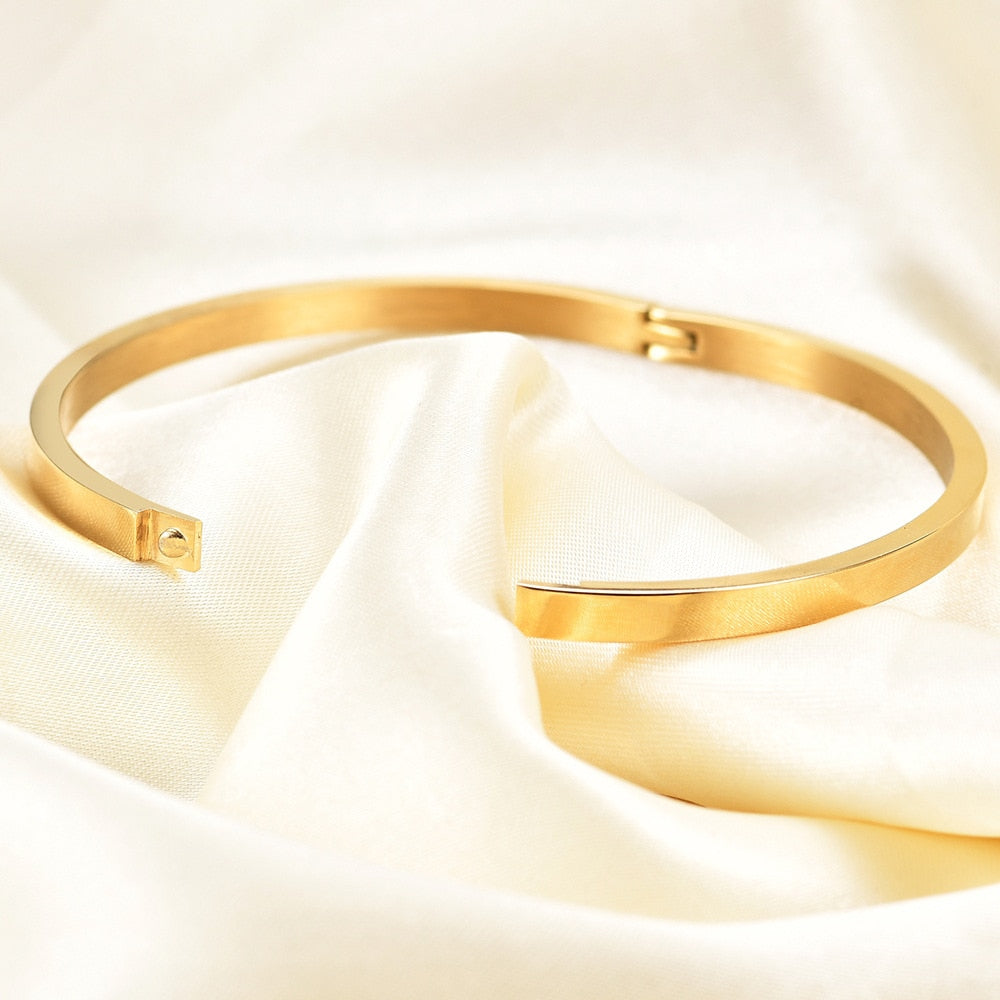 VQYSKO 4mm Stainless Steel Bangles
