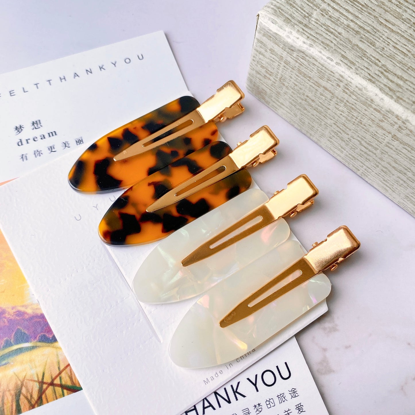 4 Pcs Simple Leopard Hair Clip
