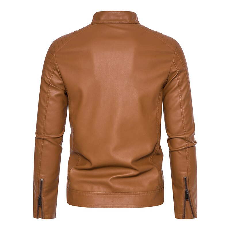 Autumn Leather Bomber Jacket